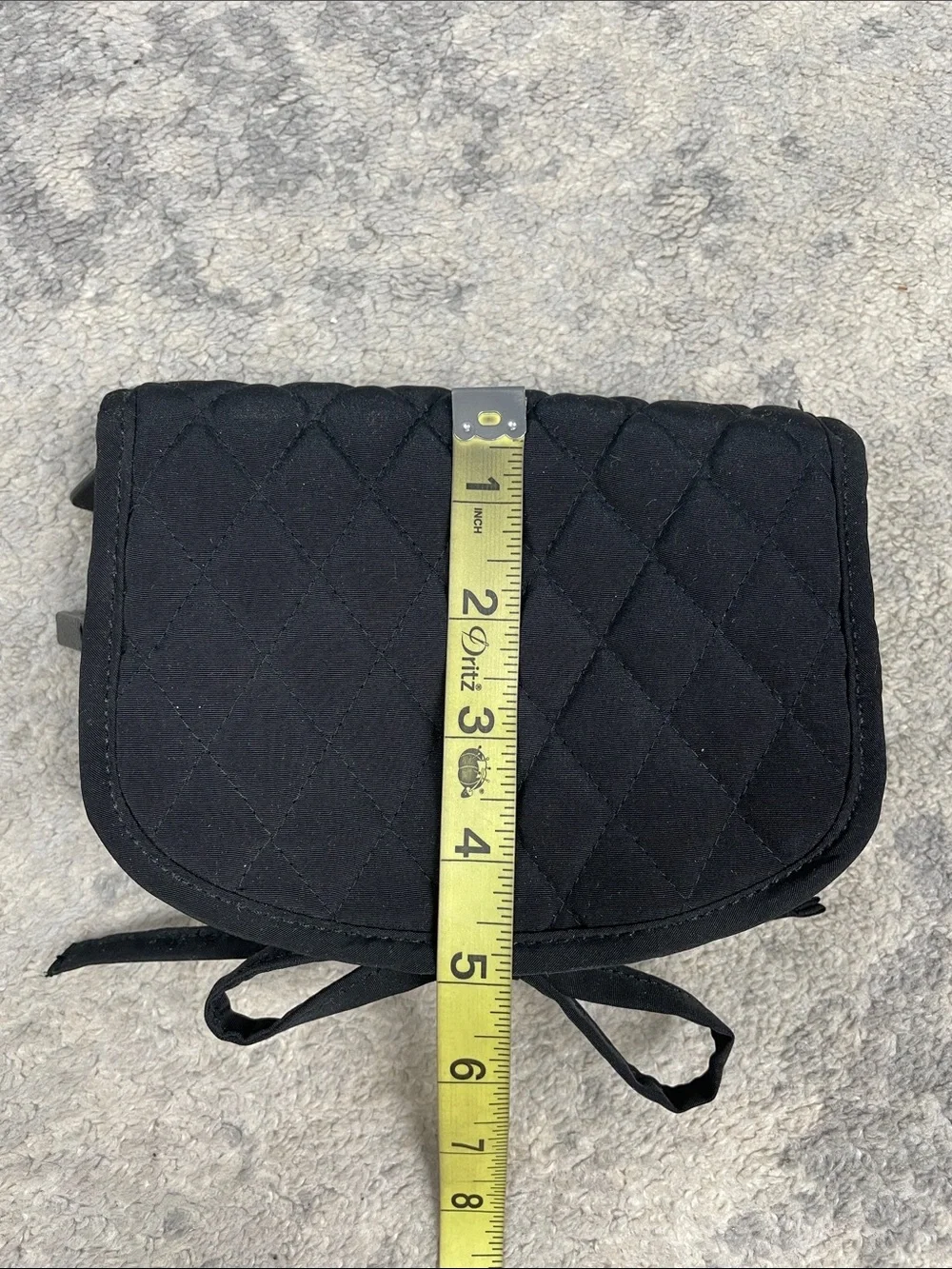 Vera Bradley Black Quilted Travel Toiletry Cosmetic Bag